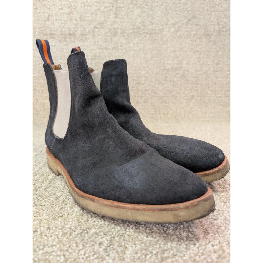New Republic Sonoma Men Size 11 Chelsea Boots Blue Suede Upper Casual Dress Shoe